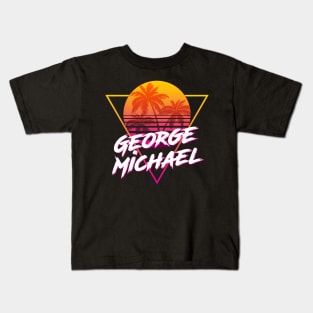 George Michael - Proud Name Retro 80s Sunset Aesthetic Design Kids T-Shirt